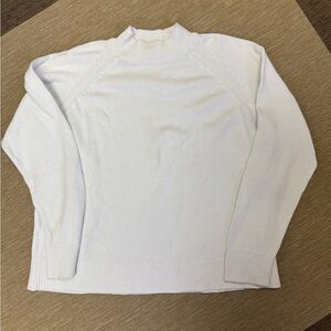 Quince Organic Cotton Mock Turtleneck in Ivory